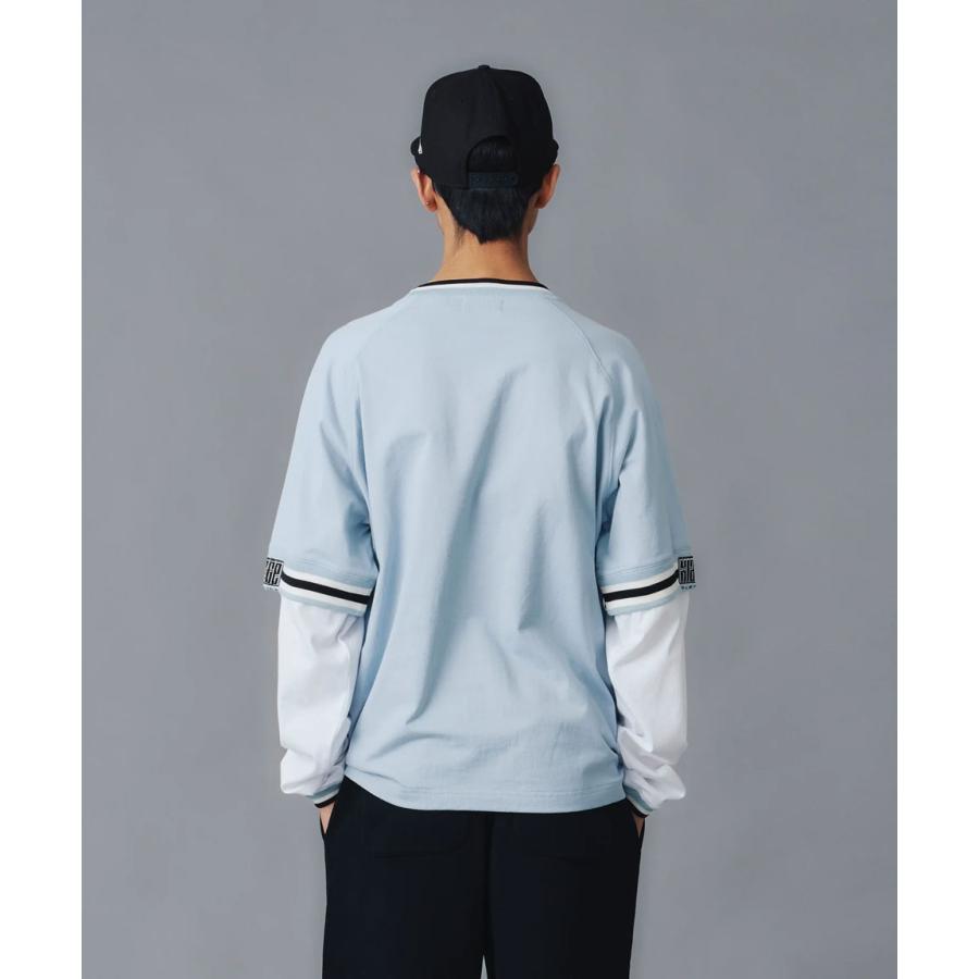 【ライトブルー】layered long set tee REAPER LAYERED L/S TEE - DUSK BLUE