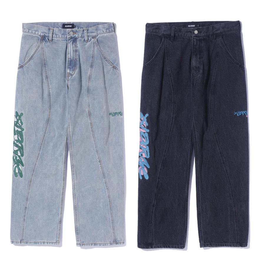 XLARGEブラックデニムパンツ XLARGE 全2色 エクストララージ デニムパンツ GRAFFITI DENIM