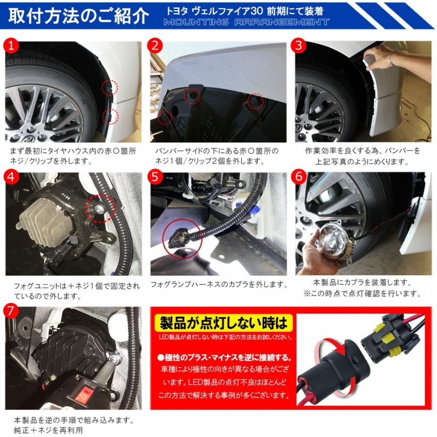 ハリアー60系 LEDフォグランプ 社会的単位 後後ばらい 映写機 6000K