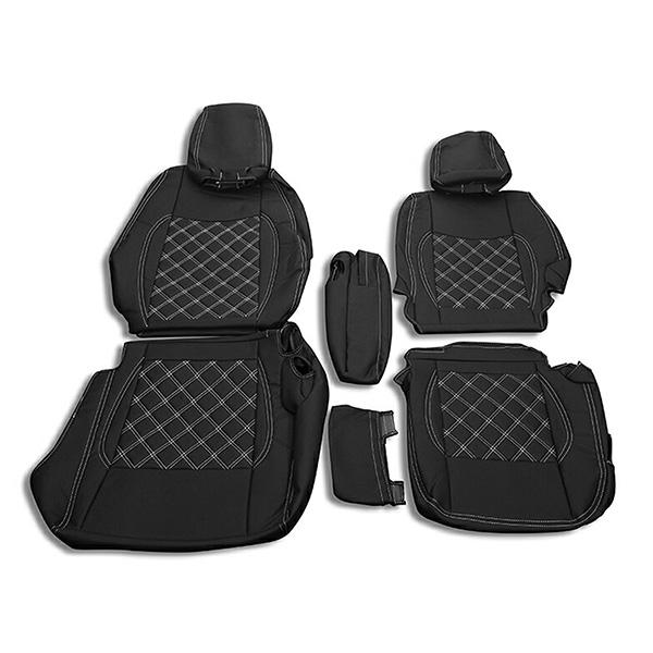 N-VAN JJ1 JJ2 シートカバー ブラック ホワイトステッチ 運転席 助手席