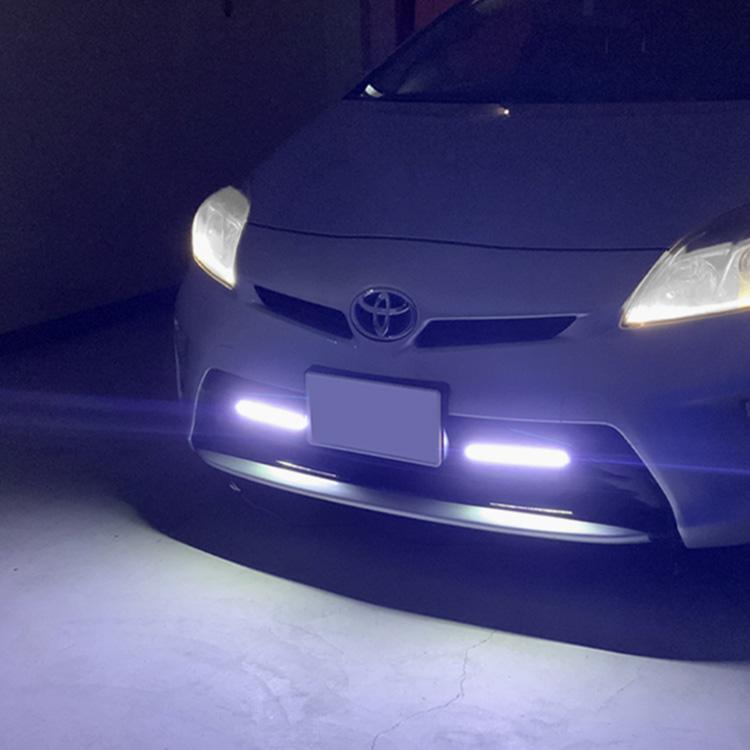 プリウス30 ライトLEDデイライトヘッドライト プリウス 30系 デイライト パーツ LED 防水 薄型 ホワイト ブルー