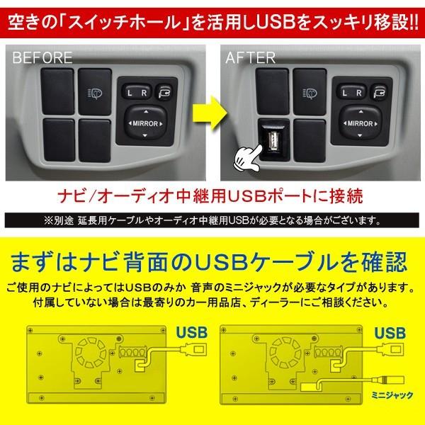 アトレーワゴン S321G S331G USBポート 車 埋め込み 増設 USBパネル スイッチホール カーナビ カーオーディオ 1個｜mr1｜03