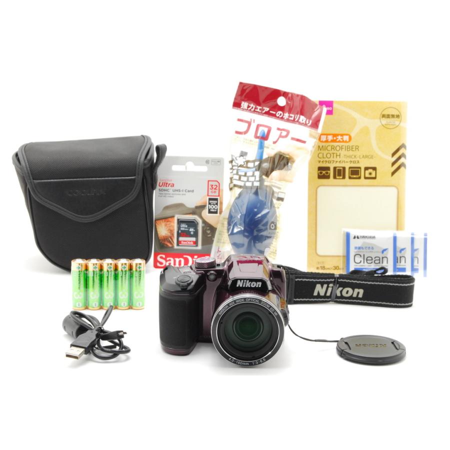COOLPIX B Nikon ニコン B500 プラム 新品SD32GB付き : 山ウサギカメラ