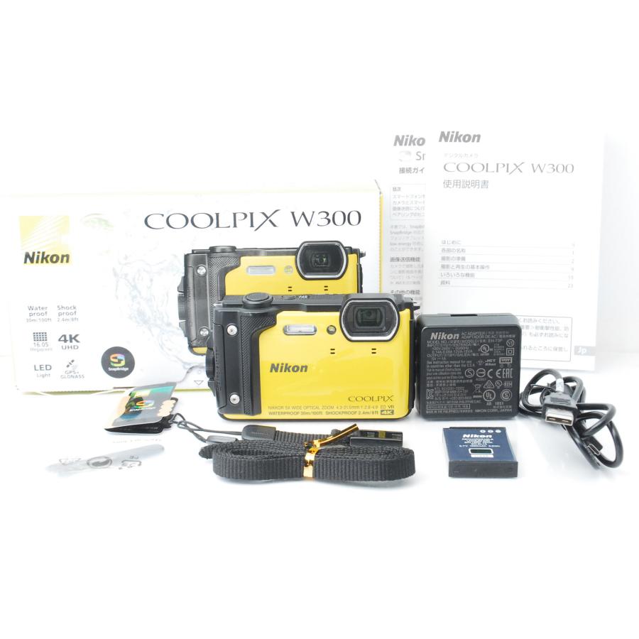 Nikon COOLPIX W300（ジャンク・付属品あり） COOLPIX W Nikon ニコン W300 イエロー 防水カメラ : 山ウサギカメラ