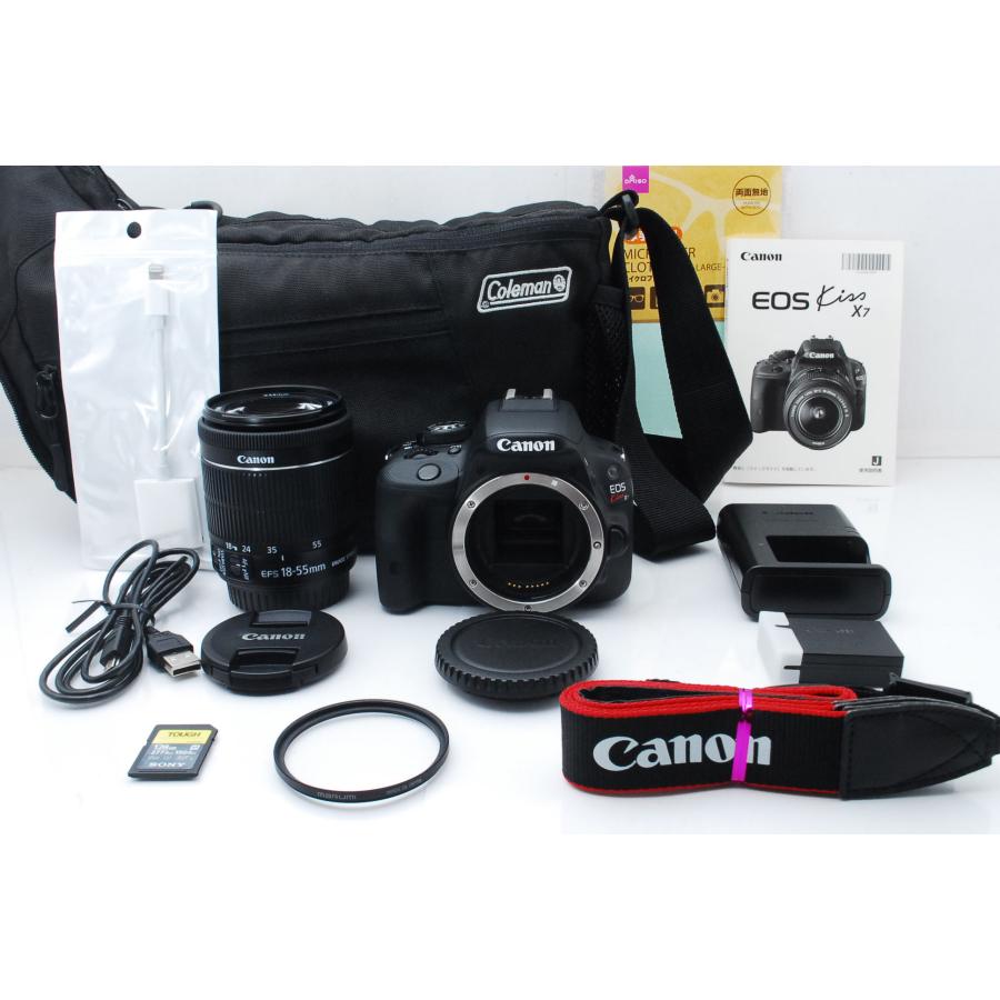 Canon キヤノン EOS Kiss X7 レンズキット 128GBSDカード付き iPhone