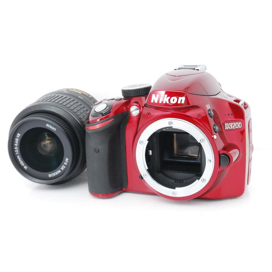 D3000 Nikon ニコン D3200 レッド レンズキット ショット数8066回 123