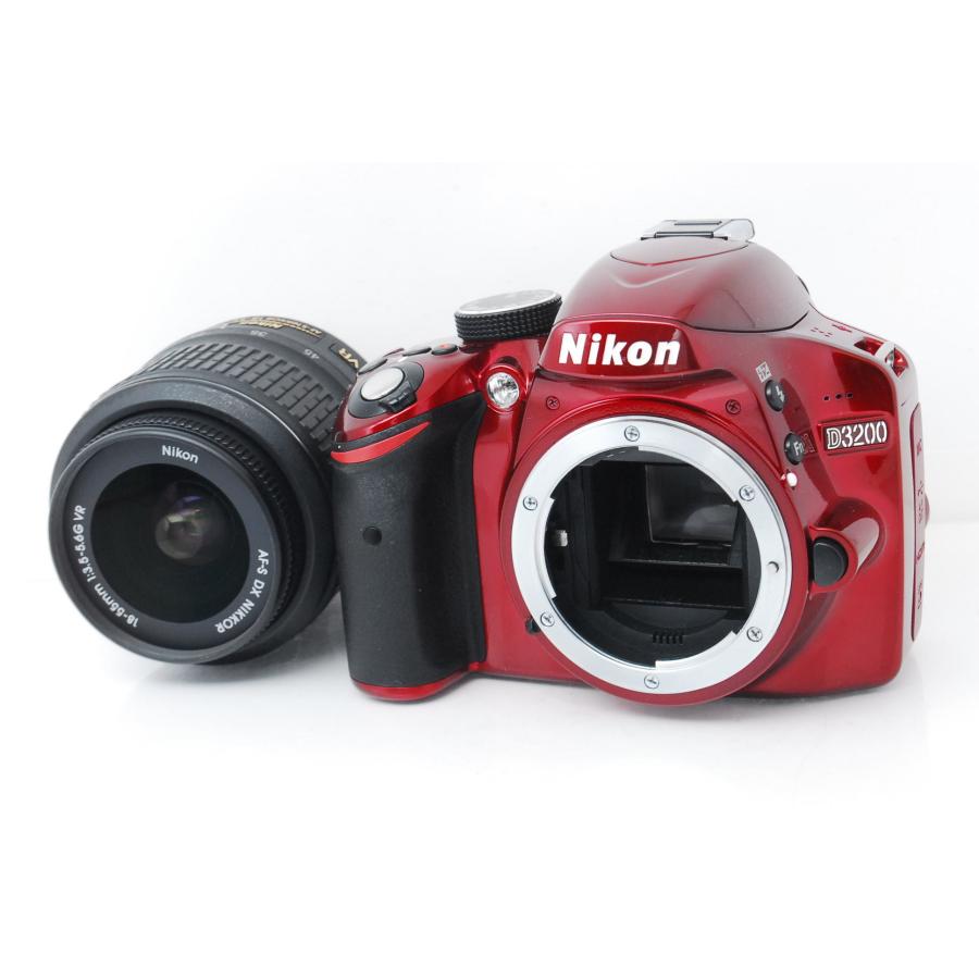 D3000 Nikon ニコン D3200 レッド レンズキット ショット数3982回