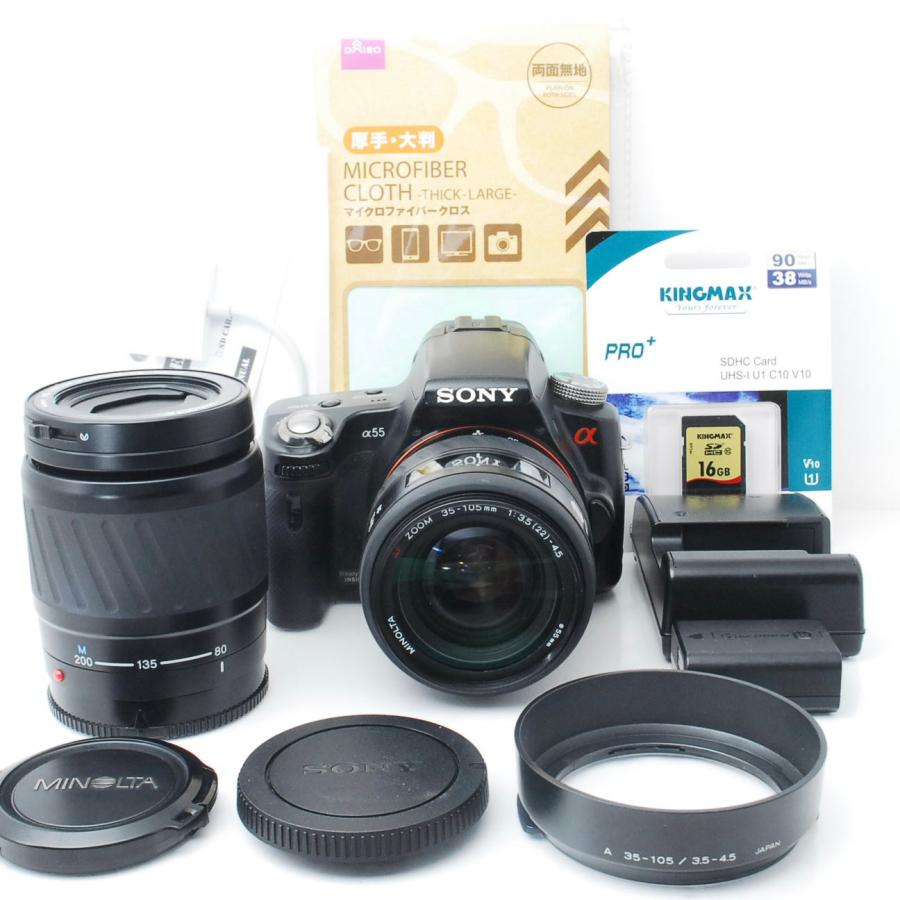 α（ソニー） SONY α55 ダブルズームキット 16GBSDカード付き スマホ