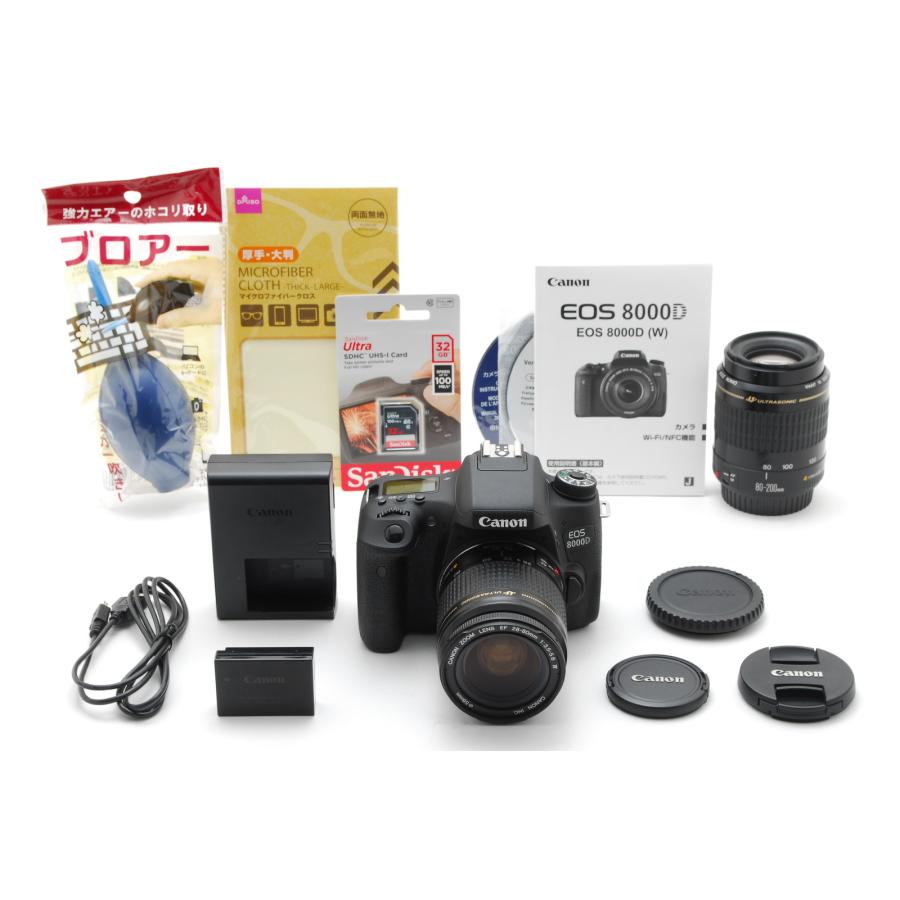 Canon キヤノン EOS 8000D ダブルズームキット 新品SD32GB付き 