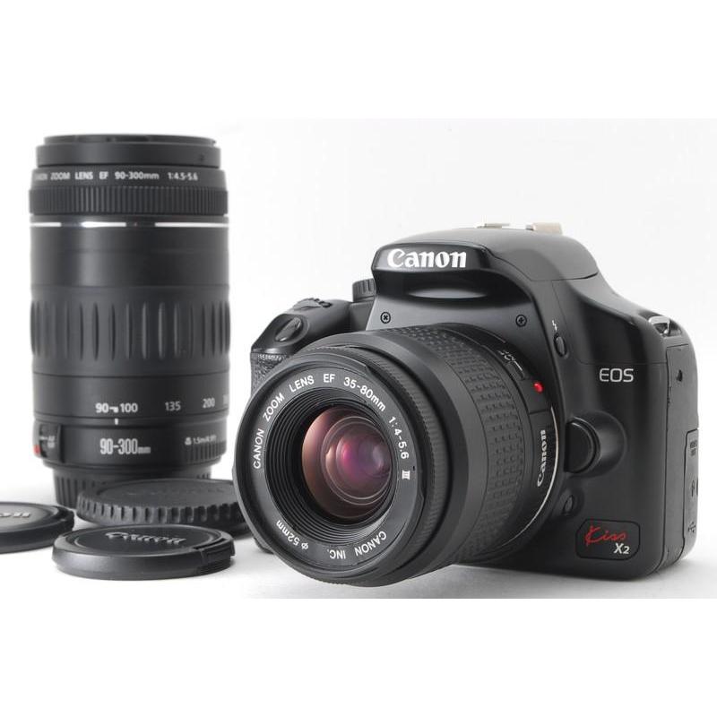 Canon キヤノン EOS Kiss X2 ダブルズームキット 新品SD32GB付き iPhone転送 d000203山ウサギカメラ
