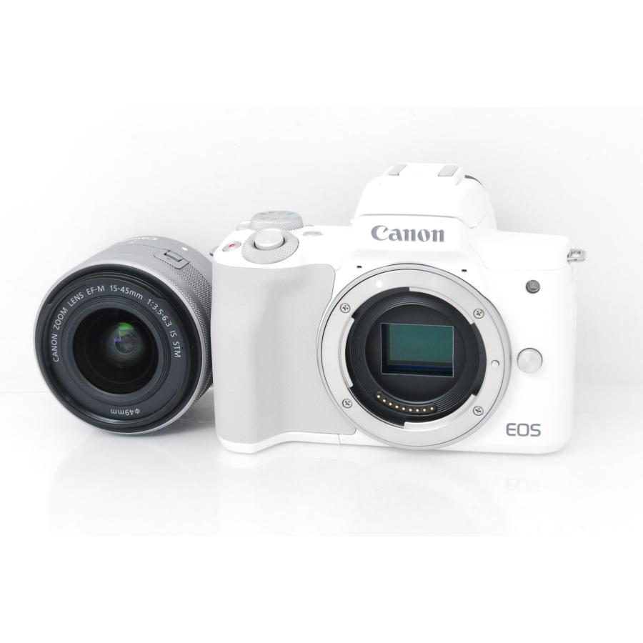 EOS Canon キヤノン Kiss M ホワイト レンズキット 元箱付き : 山