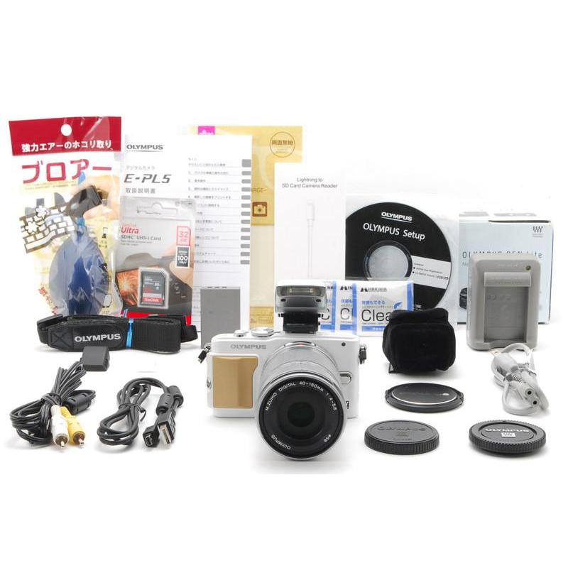 OLYMPUS PEN オリンパス E-PL5 ホワイト レンズキット 新品SD32GB付き