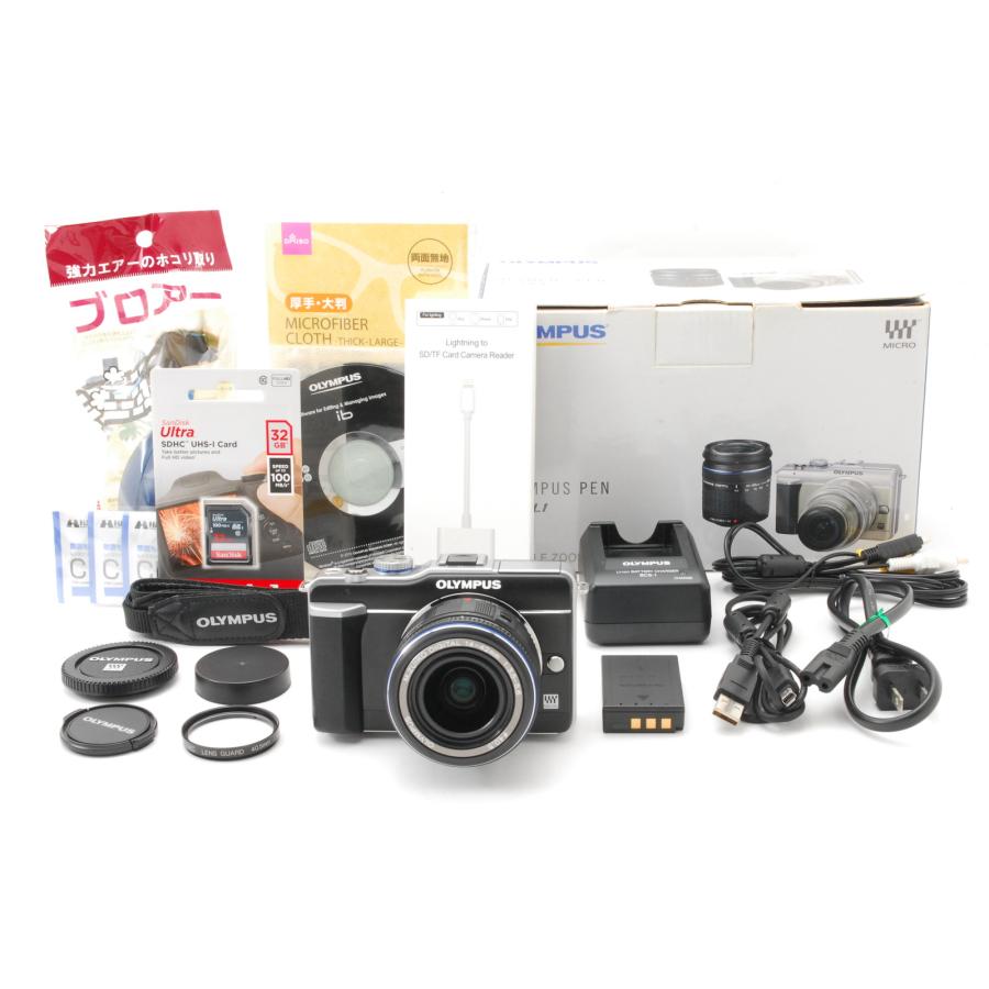 OLYMPUS PEN オリンパス E-PL1 ブラック レンズキット 新品SD32GB付き
