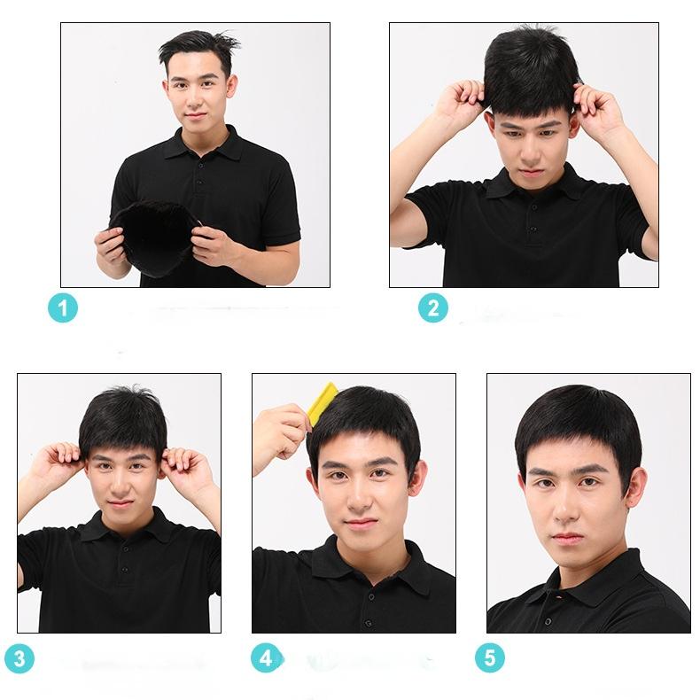 メンズフルウィッグ かつら 男性用 ウィッグ ショート 脱毛症対策 人毛 カツラ つむじ 自然黒 短い 通気性 鬘 普段使い イメチェン お父さん 短髪 父の日 フルウィッグ メンズウィッグ かつら 男性用 ショート 脱毛症対策 人毛