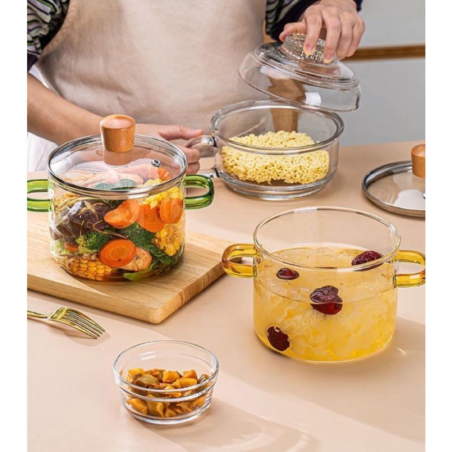 透明鍋 スープ鍋 ガラス 耐熱ポット ボウル 調理ツール ミニ鍋 実験