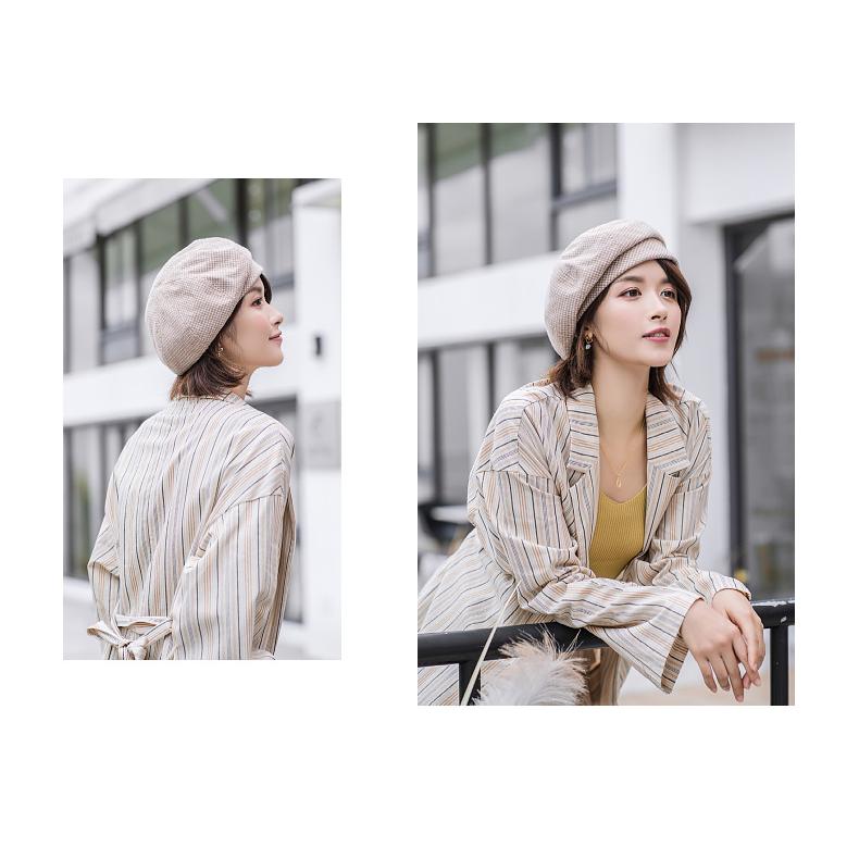 ベレー帽  レディース帽子 ハット  防寒 小顔効果 春秋冬 バスクベレー帽　オシャレ　頭周囲56-58CM　ファッション小物　母の日 千鳥 小格子 通勤 通学 |  | 15