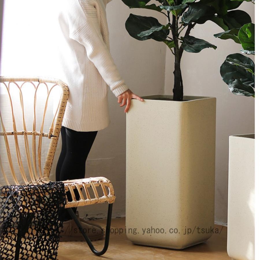 フラワーポット サボテン鉢 多肉植物鉢 セメント 北欧 シンプル 排水孔付き 通気性 オシャレ 大口径 方形 大型 ins風 ガーデニング用品 お洒落 リビング盆栽_6