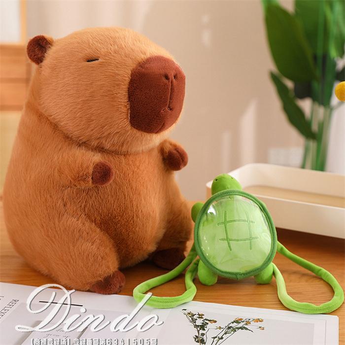 カピバラ ぬいぐるみ かめバッグ付き 亀 縫い包み アニマル抱き カピバラ ぬいぐるみ かめバッグ付き 亀 縫い包み アニマル抱き