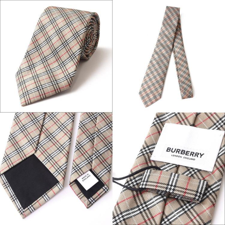 バーバリー BURBERRY ネクタイ チェック カシミヤ シルク ブランド