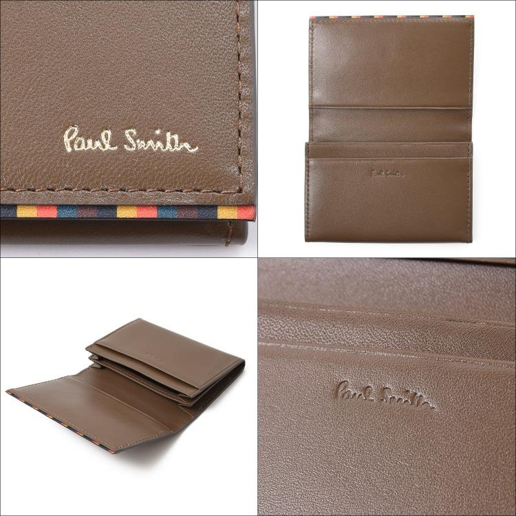 ポールスミス Paul Smith 名刺入れ カードケース メンズ ブライトストライプトリム SS24 レザー 牛革 名入れ 813005 P844｜mrg-japan｜05