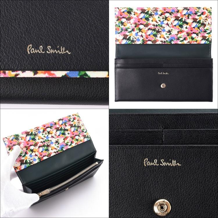 ポールスミス Paul Smith 財布 長財布 かぶせ マーガレットプリント 