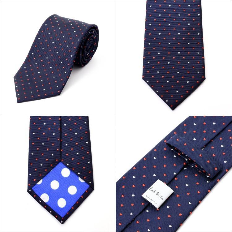 Paul Smith ポールスミス ネクタイ 名入れ 刺繍 ハート ドット Paul Smith ポールスミス ネクタイ 名入れ 刺繍 ハート ドット