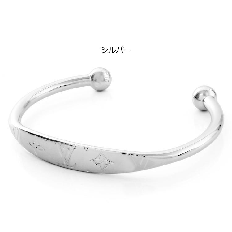 Louis Vuitton jonc Monogram M64839 Metal Bangle Silver