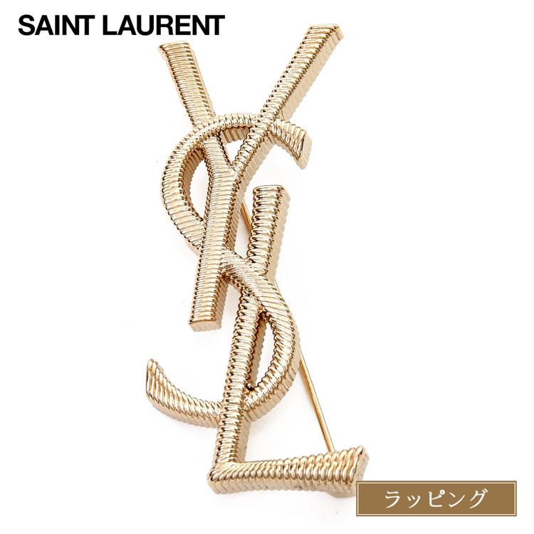 SAINT LAURENT サンローラン ブローチ カサンドラ YSL ロゴ