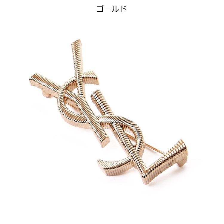 SAINT LAURENT ブローチ　美品 SAINT LAURENT サンローラン ブローチ カサンドラ YSL ロゴ