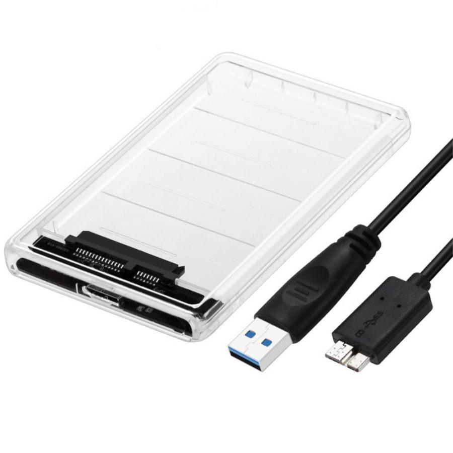 透明な 2.5インチ HDDケース USB 3.0接続 SATA対応 HDD/SSD 外付け
