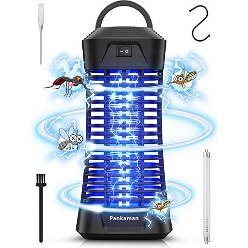 電撃殺虫器 スイッチ付き コバエ取り 殺虫灯 蚊取り 捕虫器 虫除け こばえとり 6W UV光源誘引式 365nm波長 薬剤不要 殺虫ライト の商品画像