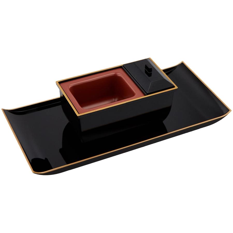 サンメニー 本格 香炉 お盆付き 5.0寸 回し焼香 山中漆器 日本製 焼香