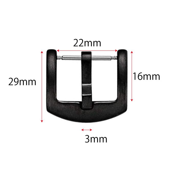 尾錠 バックル 金具 汎用 ピンバックル ステンレス製 22mm 腕時計用 |  | 02