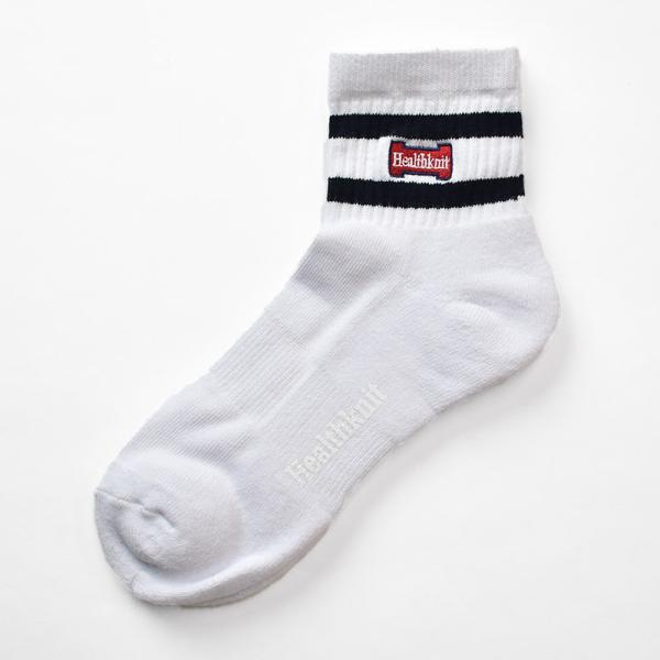 Healthknit  ヘルスニット 2pack 2line one point Logo pile ankle Socks 191-3571 2本ライン ワンポイント ロゴ 刺繍 パイル アンクル くるぶし ソックス 3足組｜mrmojo｜04