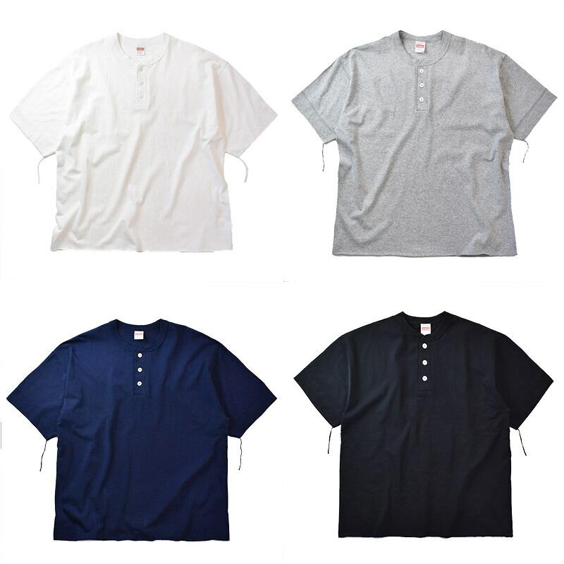 Healthknit（ヘルスニット） Wide Henleyneck short sleeve T-shirt