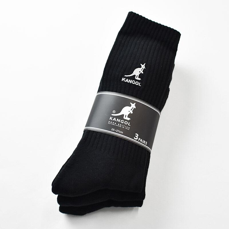 KANGOL カンゴール 3pack Crew socks 3足組 クルー丈 ソックス  S10792300 M11088600 スクールソックス ロゴ｜mrmojo｜03