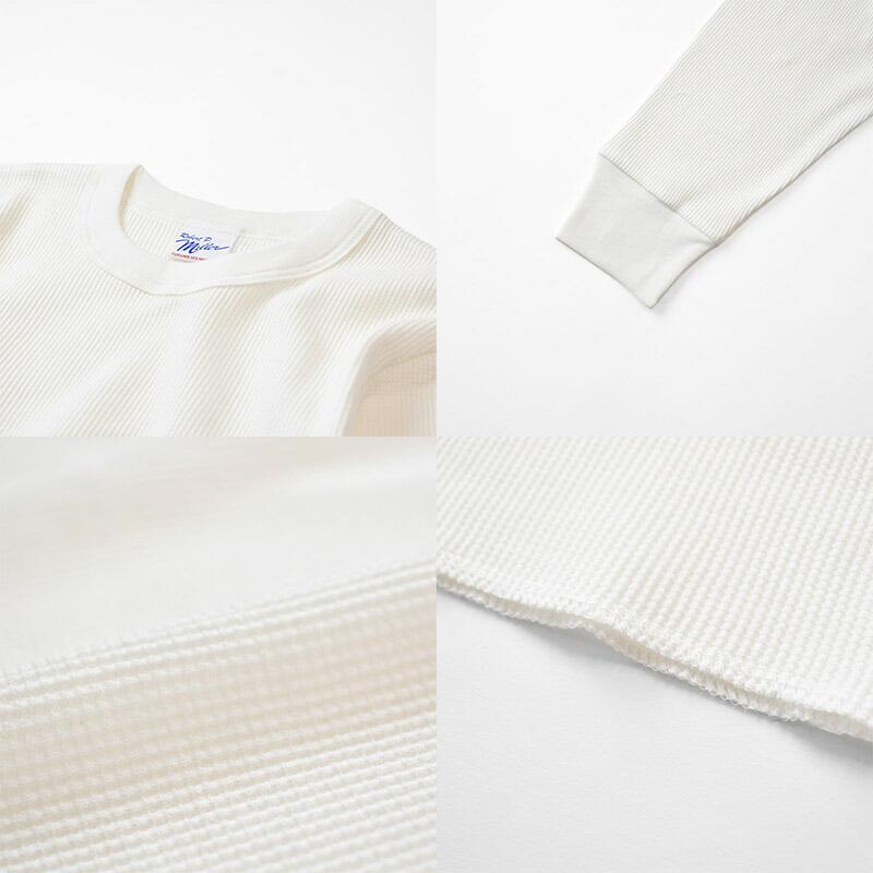 山田レン ワッフル生地 ビンテージ ビッグサイズ サーマルシャツ 白 Robert P.Miller ミラー Cotton100％ Waffle Thermal crewneck