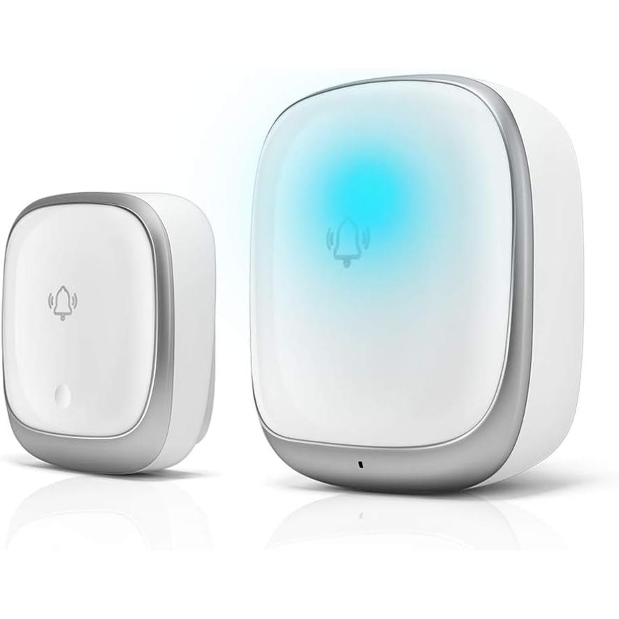 KULUSUPA ワイヤレスチャイム 玄関チャイム 電池不要 自動発電 音と光