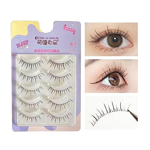 つけまつげ ナチュラル 5ペア 人気 短め 透明軸 繰り返し 芯が柔らか