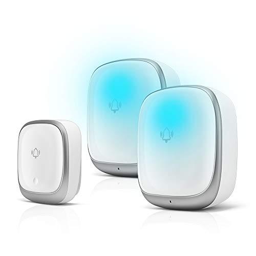 KULUSUPA ワイヤレスチャイム 玄関チャイム 電池不要 自動発電 音と光