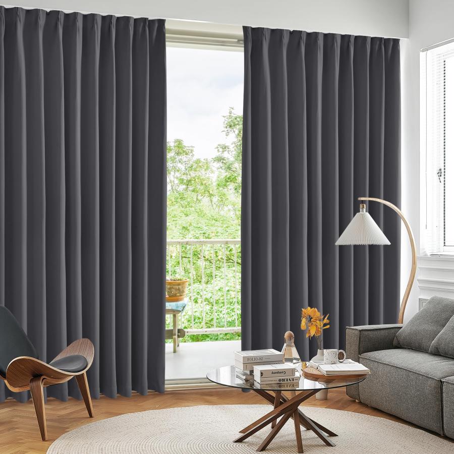カーテンDo! 黒白ドレープカーテン 遮光ドレープカーテン(DH133 ダークグレー 100X135X2) | ニトリネット