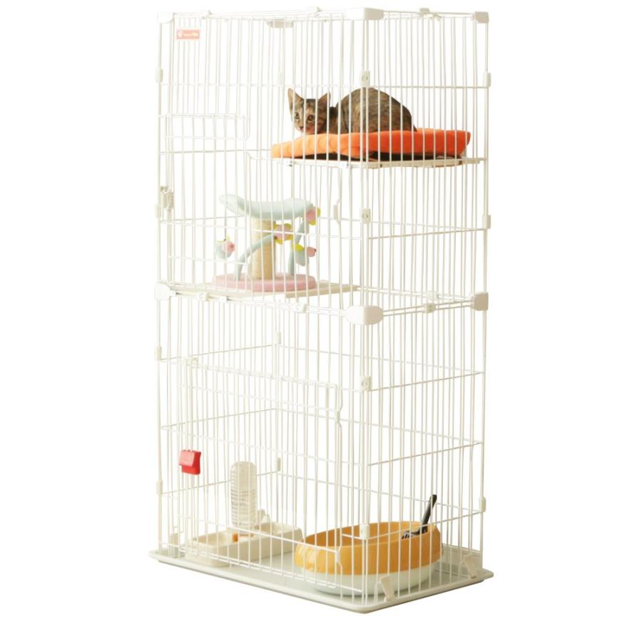 アイリスオーヤマ スリム キャットケージ 2段 ホワイト : MRN's SHOP