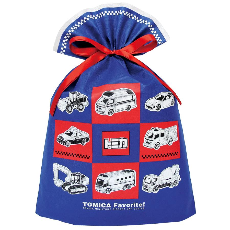 インディゴ タカラトミー トミカ ラッピング袋 ギフトバッグL ブルー