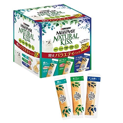 モンプチ ナチュラルキッス 猫用おやつ 特大バラエティパック 75本入り【ネット（Yahoo!・MRN’s SHOP Yahoo!店）