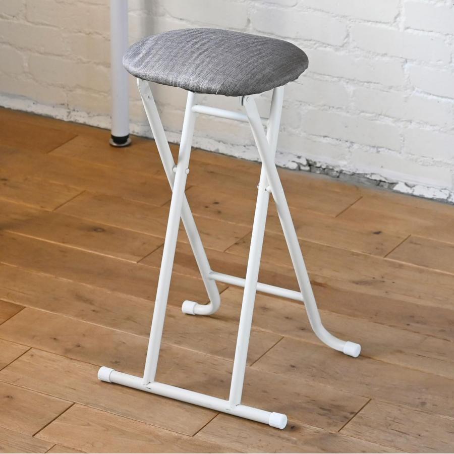 山善 チェア スツール 折りたたみ椅子 ハイタイプ カウンターチェア