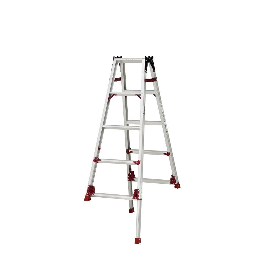 co.jp 限定】ピカ 四脚アジャスト式はしご兼用脚立 5段 (1.24~1.55m