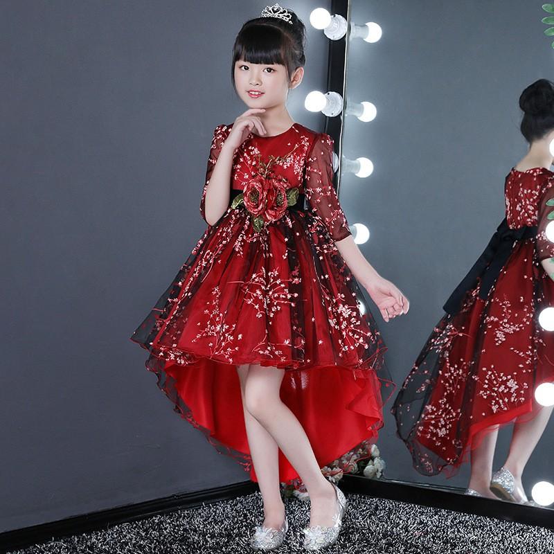 子供ドレス ピアノ発表会 結婚式 ワンピース 袖あり フォーマルドレス 子どもドレス ジュニアドレス 赤 110 1 130 140 150 160 18モデル 新品 D Jane Errin 通販 Yahoo ショッピング