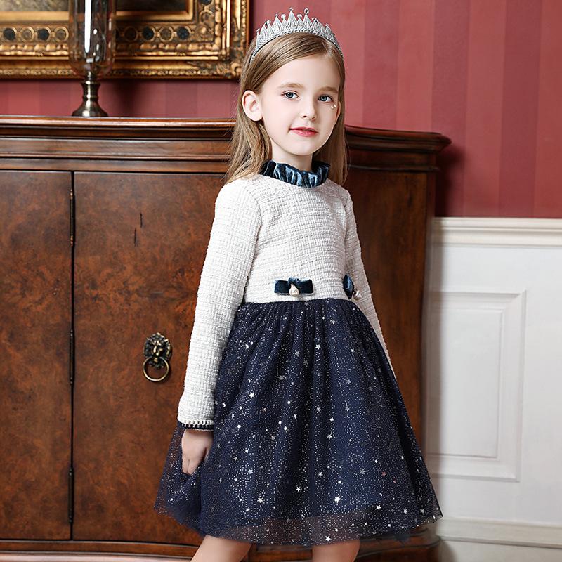 子供ドレス ピアノ発表会 結婚式 キッズ フォーマルドレス 長袖 子どもドレス ジュニアドレスネイビー ワンピース 新品 110 140 ショッピング 1 130 150