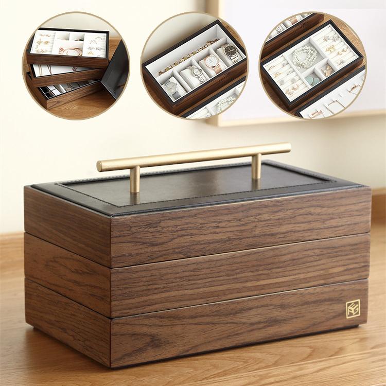 送料無料 アクセサリーケース ジュエリーボックス 母の日 木製 木目 木材 3段 4段 ジュエリー収納 大容量 ジュエリーバッグ アクセサリー収納 ボックス スロット S4 Jane Errin 通販 Yahoo ショッピング