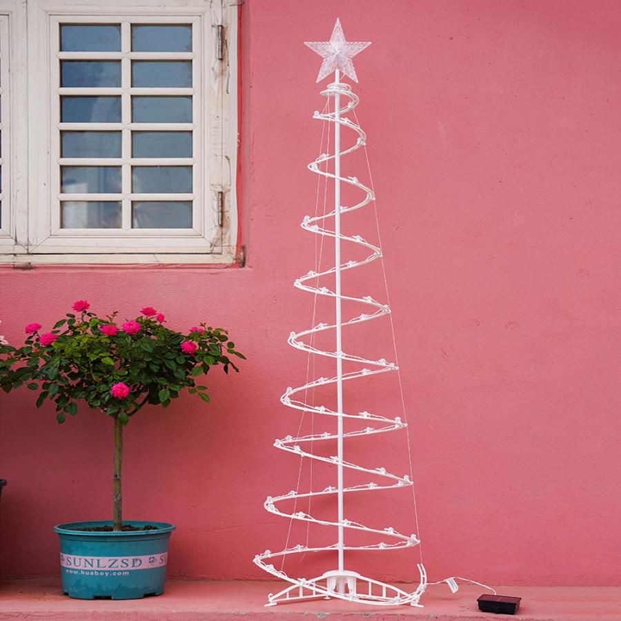 クリスマスツリー LEDツリー USB ソーラーパネル 150cm スパイラルツリー スパイラルクリスマスツリー ライト クリスタルツリーライト｜mrotory｜02